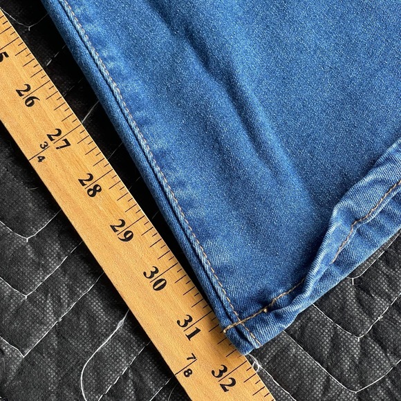 Shein Flare Jeans Womens Large 8/10 Embroidered Floral Boho Bohemian Cottagecore - Picture 11 of 12